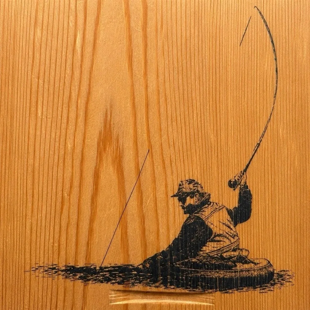 Vintage Lovering ARTS‎ Fly Fishing Stationery Set Wood Slide Top Box
